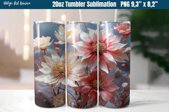 3D Flower 20 OZ Skinny Tumbler Sublimation Product Image 1