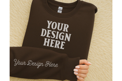 Gildan 18000 Chocolate Sleeve Sweatshirt Mockup Product Image 1