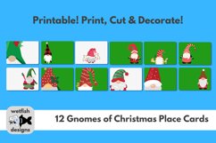 12 Gnomes of Christmas Table Place Cards, PNG 300dpi Product Image 1