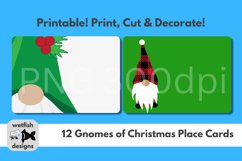 12 Gnomes of Christmas Table Place Cards, PNG 300dpi Product Image 7
