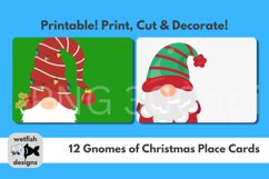 12 Gnomes of Christmas Table Place Cards, PNG 300dpi Product Image 4