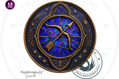 Gothic Zodiac signs Clipart Set, Astrology, horoscope PNG Product Image 10