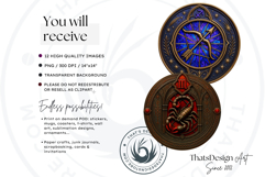 Gothic Zodiac signs Clipart Set, Astrology, horoscope PNG Product Image 2