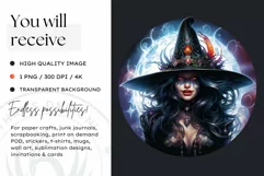 Fantasy Witches Clipart PNG for Crafts and sublimation Product Image 2