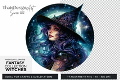 Fantasy Witches Clipart PNG for Crafts and sublimation Product Image 1