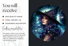 Fantasy Witches Clipart PNG for Crafts and sublimation Product Image 2