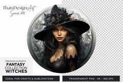 Fantasy Witches Clipart PNG for Crafts and sublimation Product Image 1