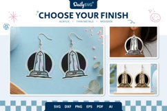 Halloween Tombstone Earrings Laser Cut SVG Product Image 2