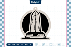 Halloween Tombstone Earrings Laser Cut SVG Product Image 3