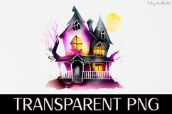 Haunted House - Transparent PNG Halloween Clipart Graphic Product Image 1