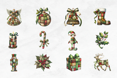 Patchwork Christmas Clipart Bundle Quilt Fabric Characters Product Image 3