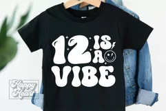 12 Is A Vibe SVG - 12th Birthday Retro - Twelve Birthday Boy Product Image 2