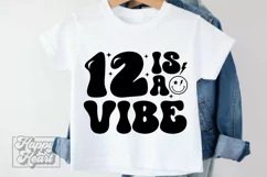 12 Is A Vibe SVG - 12th Birthday Retro - Twelve Birthday Boy Product Image 4