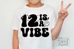 12 Is A Vibe SVG - 12th Birthday Retro - Twelve Birthday Boy Product Image 5
