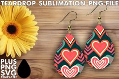 Love in Every Drop: Watercolor Heart Earrings Sublimation Product Image 1