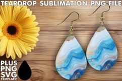 Sublimation Artistry: Captivating Marble Teardrop Earrings Product Image 1