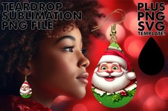 Sublimation Santa Claus Artistry: Teardrop Earring Magic Product Image 1