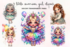 Little Summer Girl Clipart PNG Product Image 1