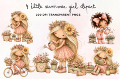 Little Summer Girl Clipart PNG Product Image 1