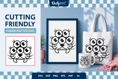 Monster Face SVG - Cartoon Monster Face Cut File Product Image 1