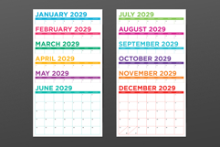 2029 8.5 x 11 Inch Bold Color Calendar Template Product Image 2