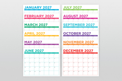 2027 8.5 x 11 Inch Bold COLOR Calendar Template Product Image 2