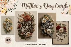 Mother&#039;s Day Card Happy MOM flower Printable Gift Card_12 Product Image 1