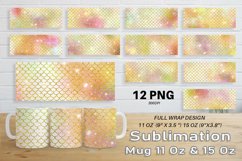 12 Mug Sublimation Design gold scales mermaid and shine Product Image 1