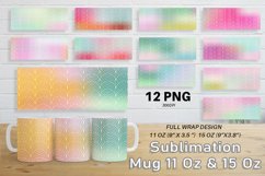 12 Variations Mug Wrap Sublimation Design Gold art deco line Product Image 1