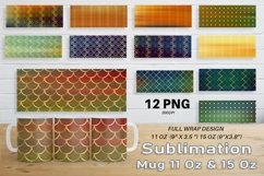 12 Variations Mug Wrap Sublimation Design Gold art deco Product Image 1