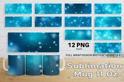 12 Variations Mug Wrap Sublimation Design blue bokeh Product Image 1