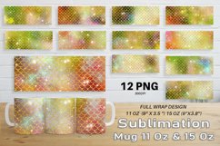 12 Mug Sublimation Design gold scales mermaid and shine Product Image 1