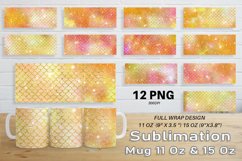 12 Mug Sublimation Design gold scales mermaid and shine Product Image 1