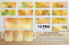 12 Mug Sublimation Design gold scales mermaid and shine Product Image 1