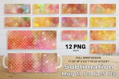 12 Mug Sublimation Design gold scales mermaid and shine Product Image 1