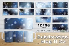 12 Variations Mug Wrap Sublimation Design blue bokeh Product Image 1