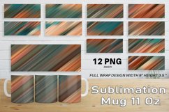 12 Variations Mug Wrap Sublimation Design striped rust color Product Image 1