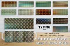 12 Variations Mug Wrap Sublimation rust Gold art deco Product Image 1