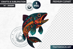 Salmon clipart,Native American Zodiac Animal Totem PNG Product Image 1