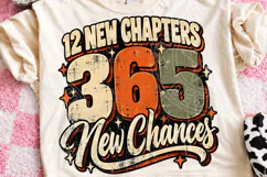 12 New Chapters 365 New Chances Retro New Year Motivational Product Image 1