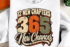 12 New Chapters 365 New Chances Retro New Year Motivational Product Image 2