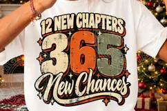 12 New Chapters 365 New Chances Retro New Year Motivational Product Image 3