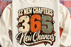 12 New Chapters 365 New Chances Retro New Year Motivational Product Image 4