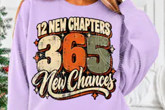 12 New Chapters 365 New Chances Retro New Year Motivational Product Image 5