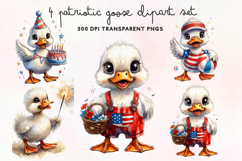 Patriotic Goose Clipart PNG Product Image 1