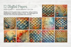 Vintage Mermaid Scales 12 Digital Papers Product Image 6