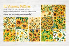 Sunflowers and Butterflies Seamless Patterns Product Image 6