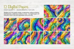 Rainbow Marble 12 Digital Papers Product Image 6
