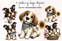 Peeking Dogs Clipart PNG Product Image 1