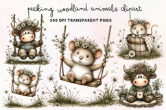 Peeking Woodland Animals Clipart PNG Product Image 1